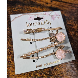 LONNA & LILLY Gold-Tone 4-Pc. Set Pavé Crystal & Imitation Pearl Bobby Pins